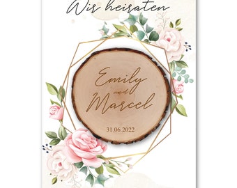 Save the Date Magnet inkl. Karte | Baumscheibe vintage Rose