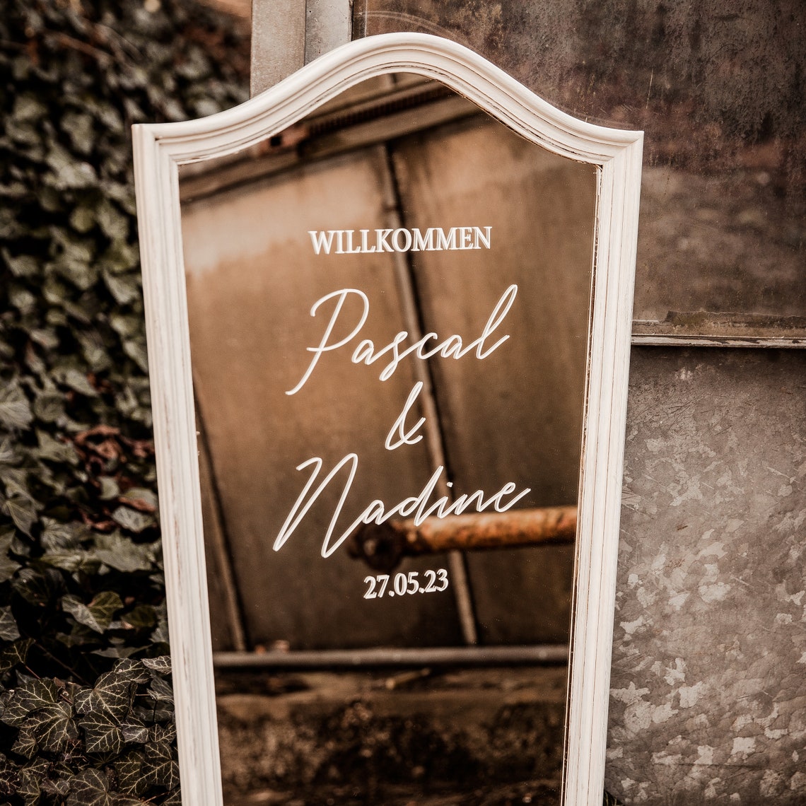 Willkommen auf unserer Hochzeit Aufkleber für Spiegel Etsy