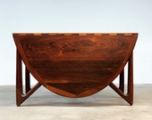 Kurt Ostervig Rosewood Drop Leaf Oval Dining Table