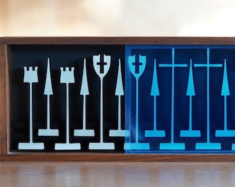Alcoa Modernist Aluminum Chess Set by Austin Cox