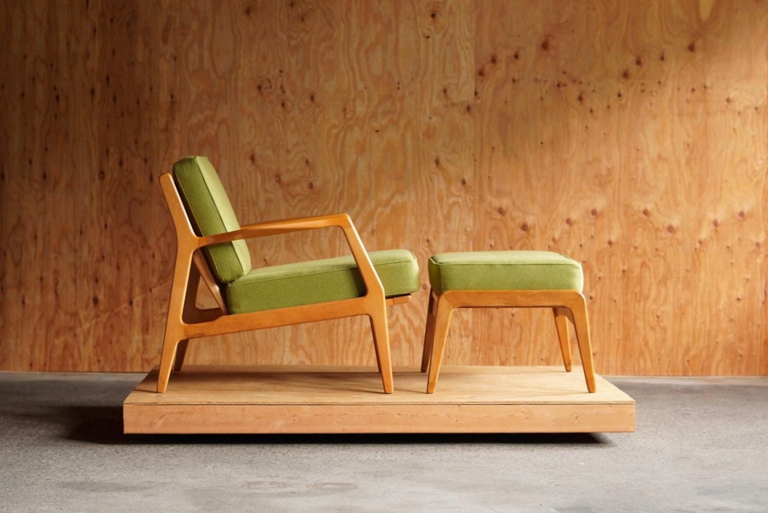 Lawrence Peabody Danish Lounge Chair + Ottoman by Selig - Etsy