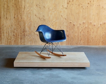 Eames Navy Fiberglass Armshell Rocking Chair by Herman Miller