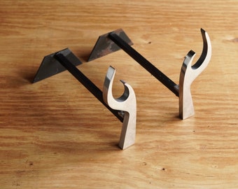 Modernist ‘Flame’ Andirons by Jean-Paul Creations