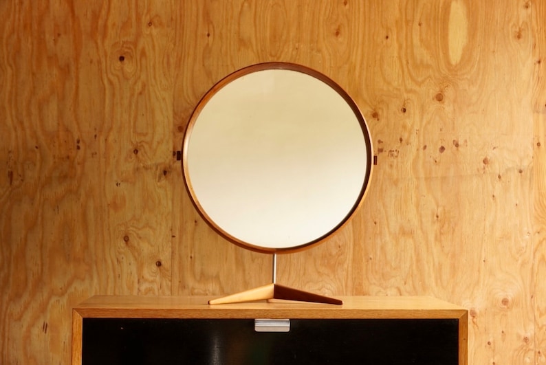 Swedish Teak Table Mirror by Luxus image 1