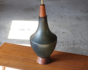 Bitossi Modernist Raku Ceramic Pottery Lamp by Aldo Londi