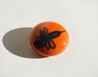 Danish Bo Melander Orange Dragonfly Ceramic Dot