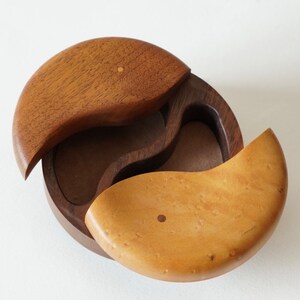 Craig Brown Walnut Maple Wood Ying-Yang Studio Jewelry Box image 4