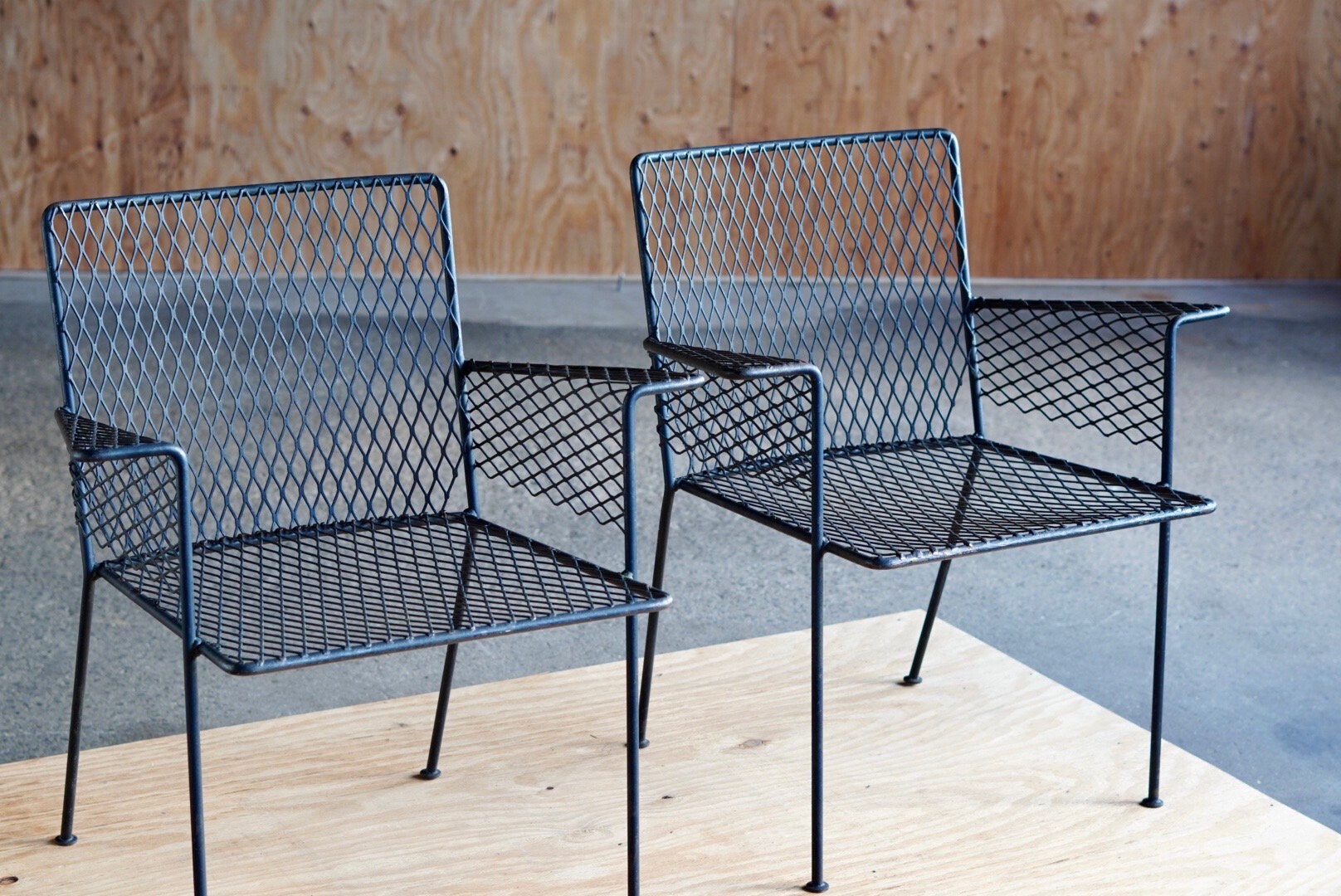 Van Keppel Green Expanded Metal 'host' Chair Pair - Etsy
