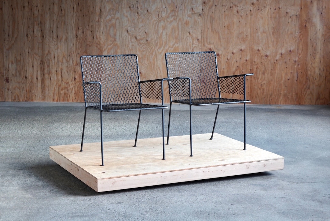 Van Keppel Green Expanded Metal 'host' Chair Pair - Etsy