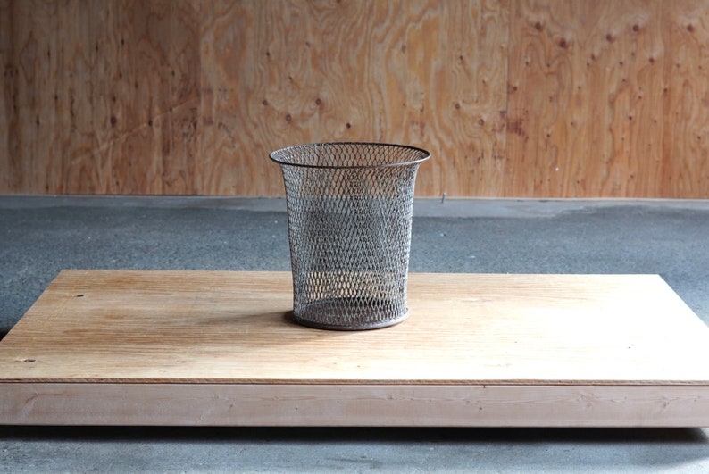 Modernist Expanded Metal Waste Basket image 1