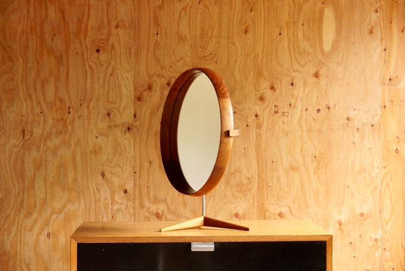 Swedish Teak Table Mirror by Luxus image 2