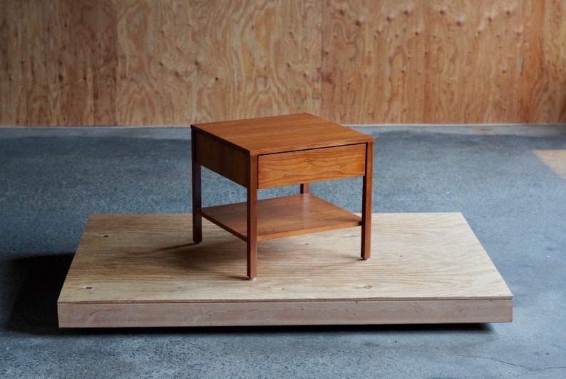 Florence Knoll Walnut Square Nightstands image 5