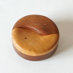 Craig Brown Walnut Maple Wood Ying-Yang Studio Jewelry Box image 2