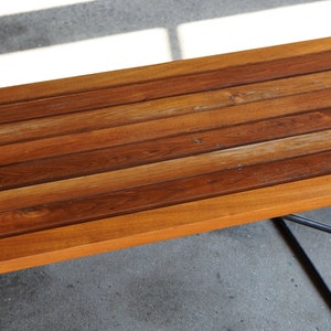 Knoll Walnut Slat Bench by Harry Bertoia image 4