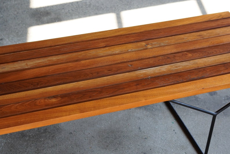 Knoll Walnut Slat Bench by Harry Bertoia image 4