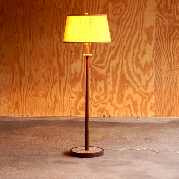 Marshall Studios Walnut Tile Floor Lamp by Jane and Gordon Martz