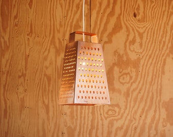 1980 Large Vintage Curtis Jere Cheese Grater Pendant Light in