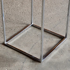Milo Baughman Square Tube Chrome and Marble Display Pedestal Table image 4