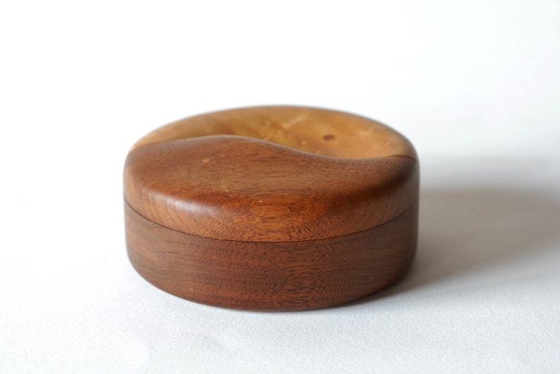 Craig Brown Walnut Maple Wood Ying-Yang Studio Jewelry Box image 3