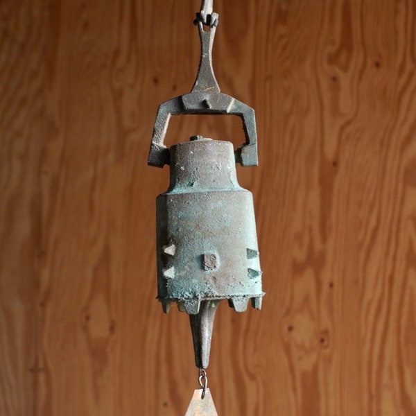 Brutalist Bronze Yoke Wind Bell by Paolo Soleri