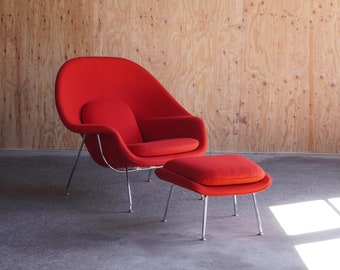 Knoll Womb Chair and Ottoman by Eero Saarinen