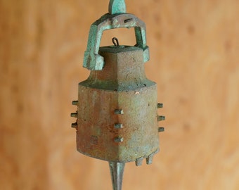 Brutalist Bronze Yoke Wind Bell by Paolo Soleri