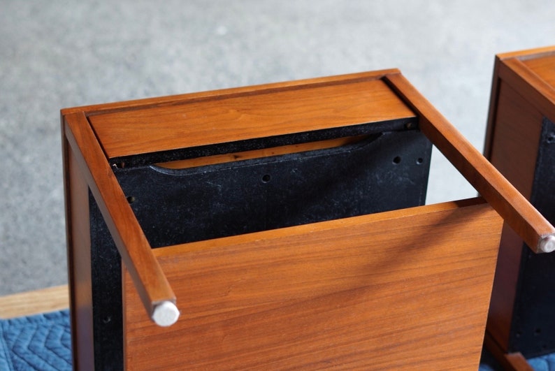 Florence Knoll Walnut Square Nightstands image 7