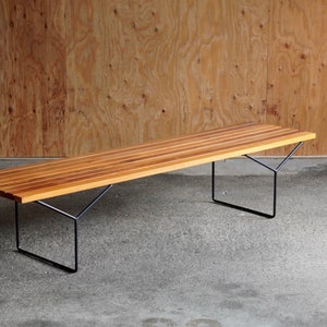 Knoll Walnut Slat Bench by Harry Bertoia image 2