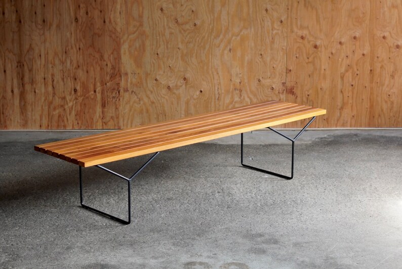 Knoll Walnut Slat Bench by Harry Bertoia image 2