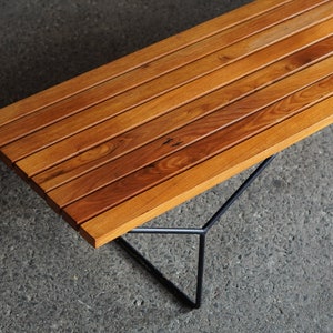 Knoll Walnut Slat Bench by Harry Bertoia image 1