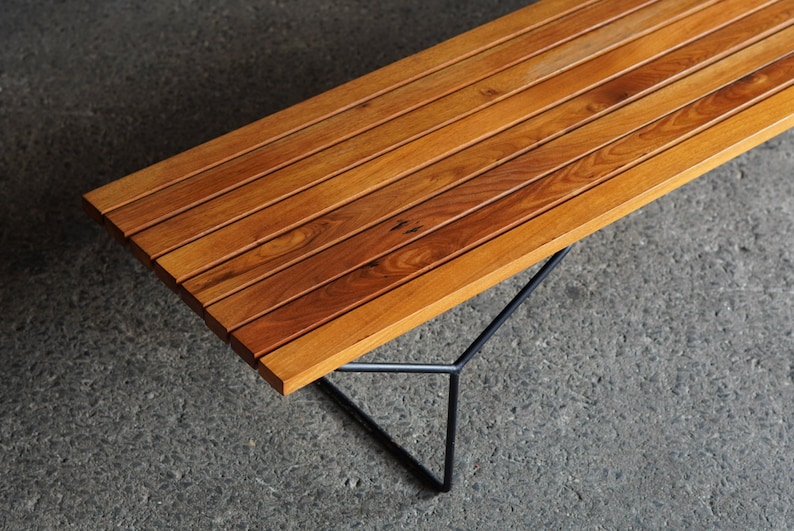 Knoll Walnut Slat Bench by Harry Bertoia image 1