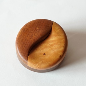 Craig Brown Walnut Maple Wood Ying-Yang Studio Jewelry Box image 1