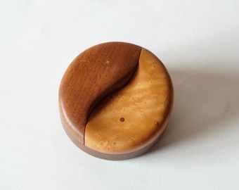 Craig Brown Walnut + Maple Wood Ying-Yang Studio Jewelry Box