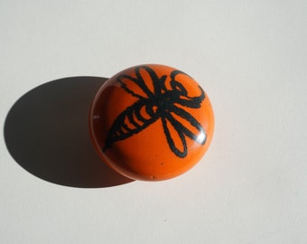Danish Bo Melander Orange Dragonfly Ceramic Dot