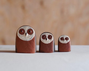 Danish Ceramic Family of 3 Owls by Thyssen Keramik