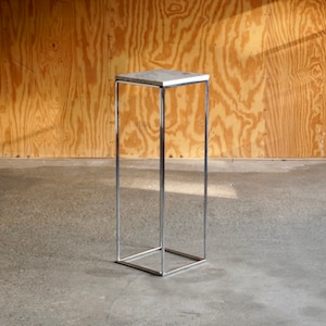 Milo Baughman Square Tube Chrome and Marble Display Pedestal Table image 5