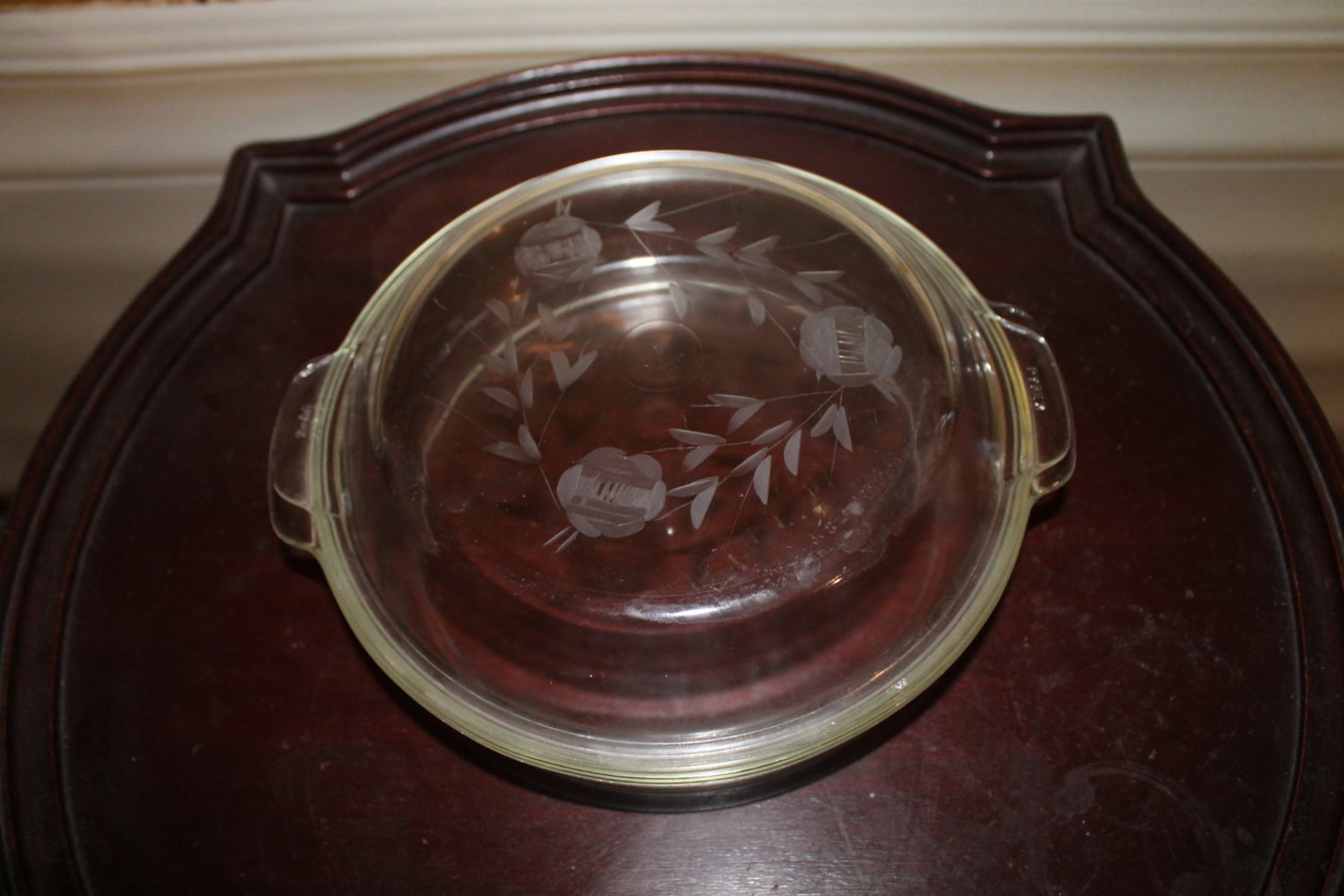 Vintage Rare Pyrex Etched Flower/Rose Glass Casserole Dish Etsy