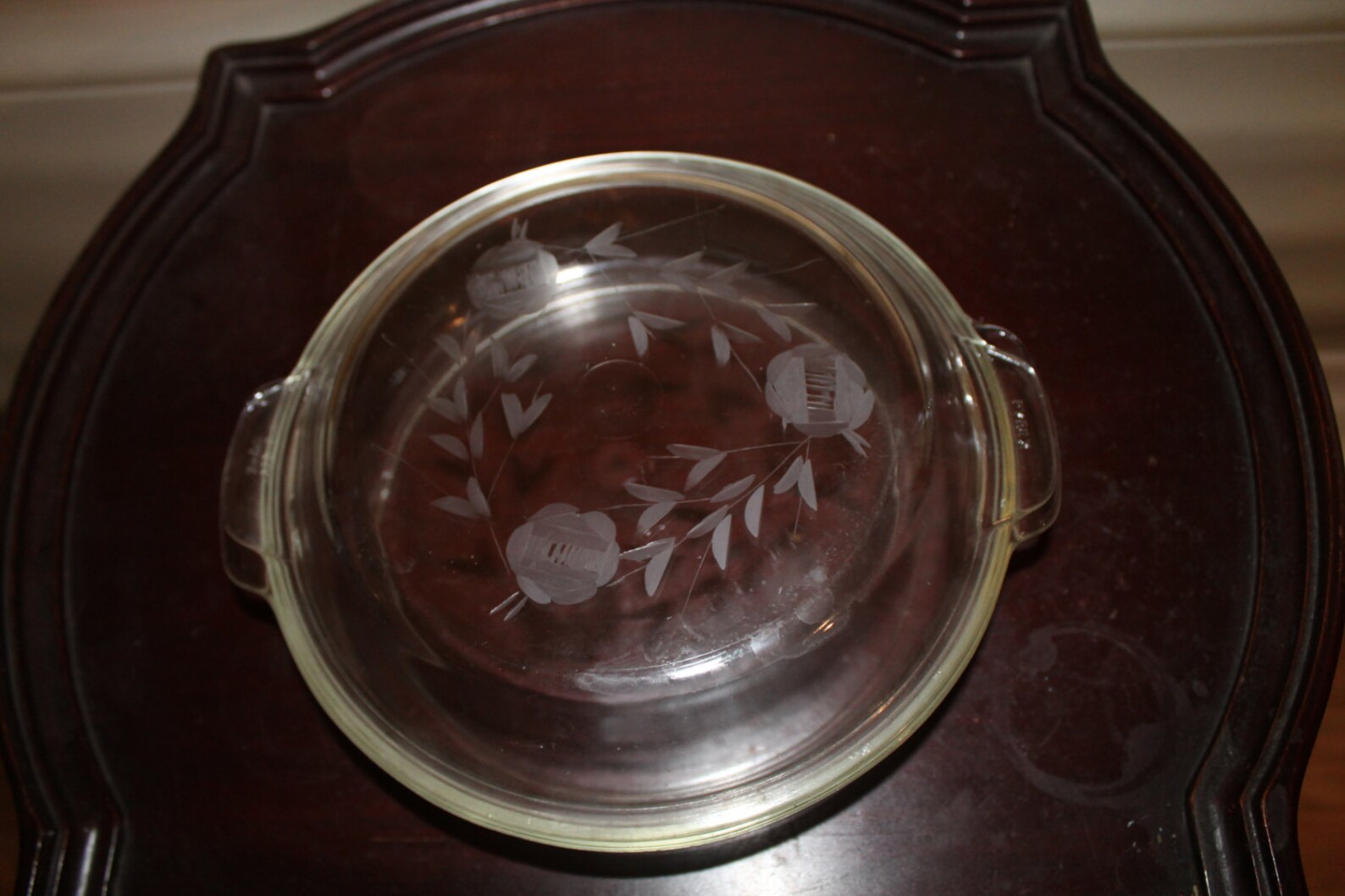 Vintage Rare Pyrex Etched Flower/Rose Glass Casserole Dish Etsy