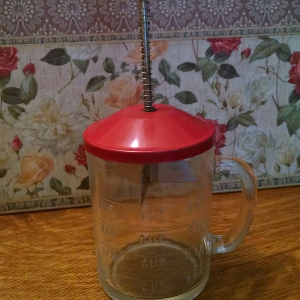 Antique Glass Measuring Cup and Food/ Nut Chopper