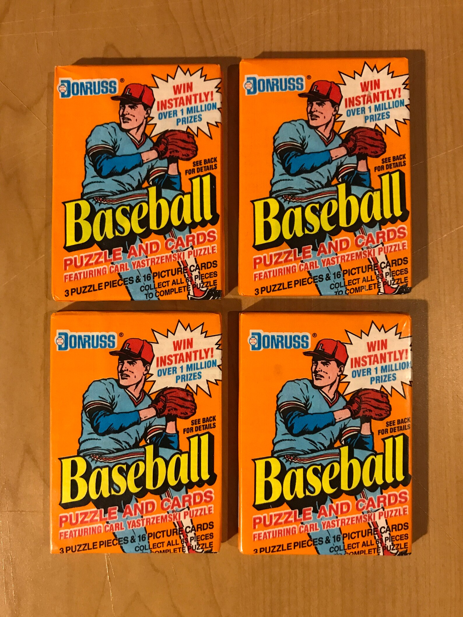 4 Vintage 1990 Donruss Baseball Wax Packs Lot Trading Cards Etsy