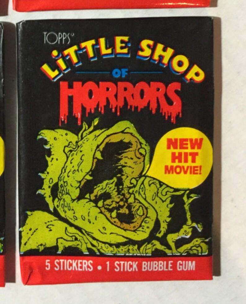 4 vintage wax packs Little Shop of Horrors topps trading cards stickers 1986