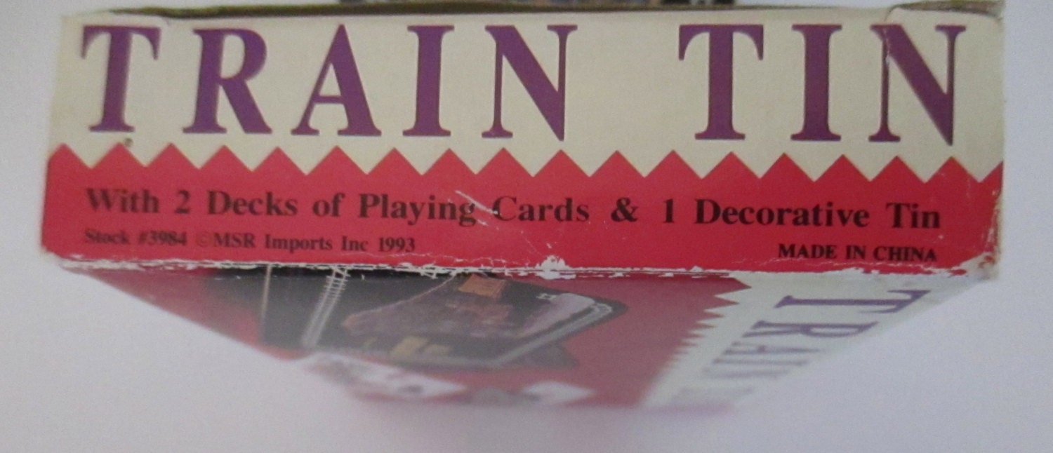 Train Playing Cards Train Tin Collectible All Aboard Etsy