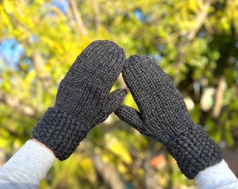 Hand Knitted Mittens for Teens, Adults, Men and Women in three sizes