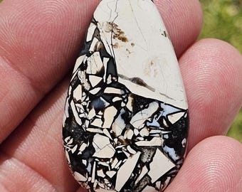 Panda Agate cabochon  #BW-102