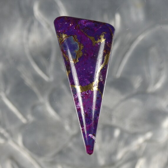 Mohave Purple Turquoise Cabochon Matched Pair or set with Brass Matrix Large Triangle Cabochons S-336
