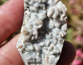 Big Hemimorphite and Wulfenite cabochon with Botryoidal Druzy from Barking spider mine   #1020