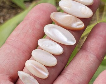 Mother of Pearl Cabochons  Set of 8 with natural textures  S-146