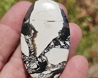 Panda Agate cabochon  #BW-100