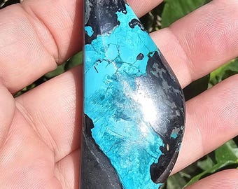 Large Chrysocolla and Tenorite Cabochon   # S-1003