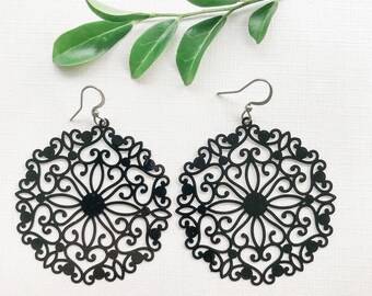 Circles Statement Wattles Pattern Earrings